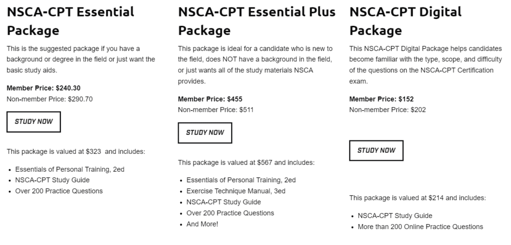 NSCA Certification Cost and Materials