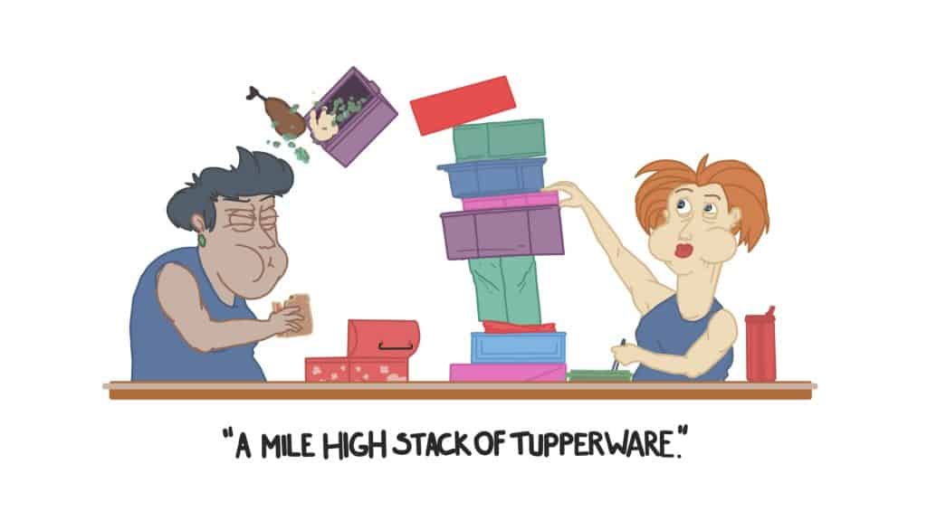 a mile high stack of tupperware