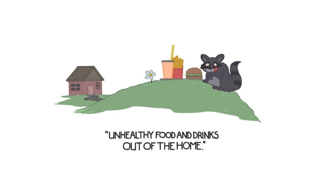 Unhealthy Foods and Drinks out of home