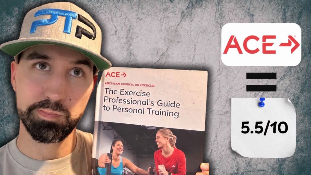 Cheapest Personal Trainer Certification Guide (Updated) 15 Tyler Read holding ACE textbook with 5.5/10 rating
