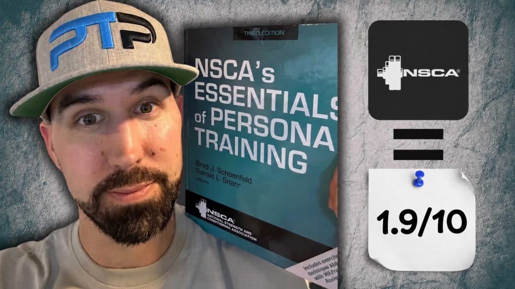 Cheapest Personal Trainer Certification Guide (Updated) 16 Tyler Read holding NSCA textbook with 1.9/10 rating