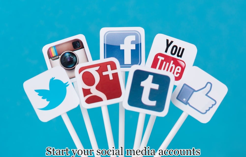 Start your social media accounts