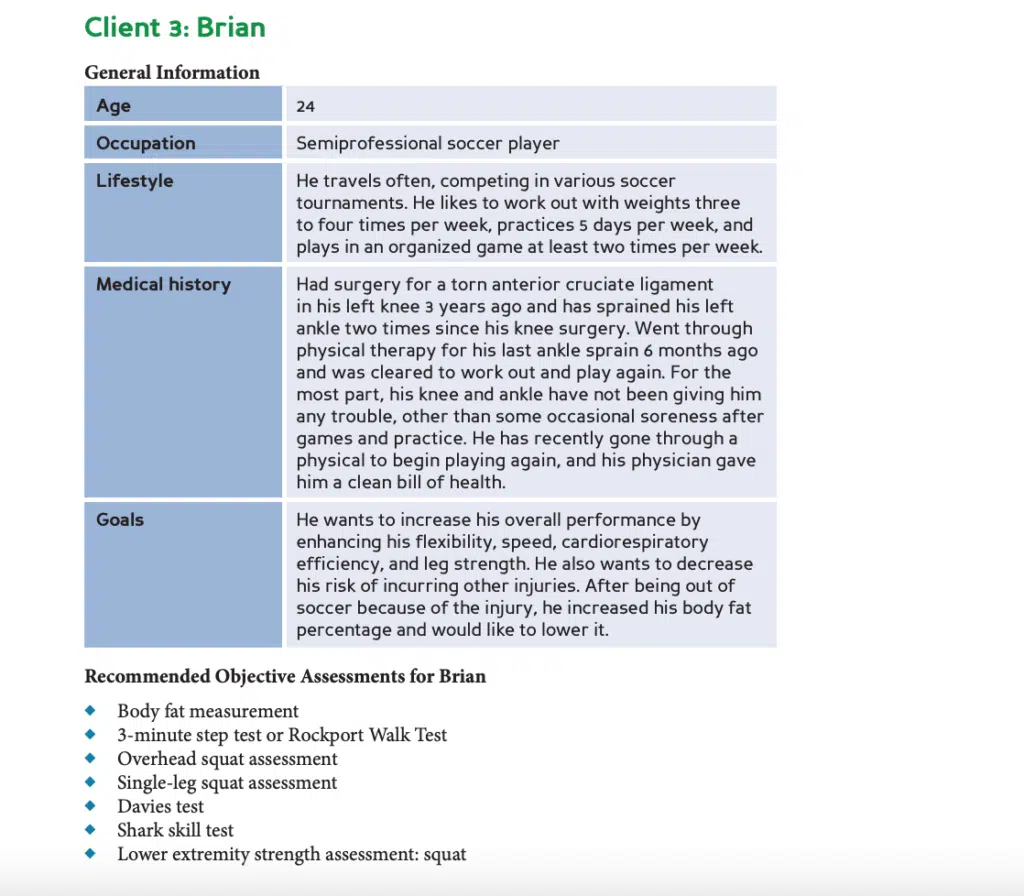 NASM Certification Review 2023 - Is NASM Legit? 50 NASM CPT Review 2023 - example client profile
