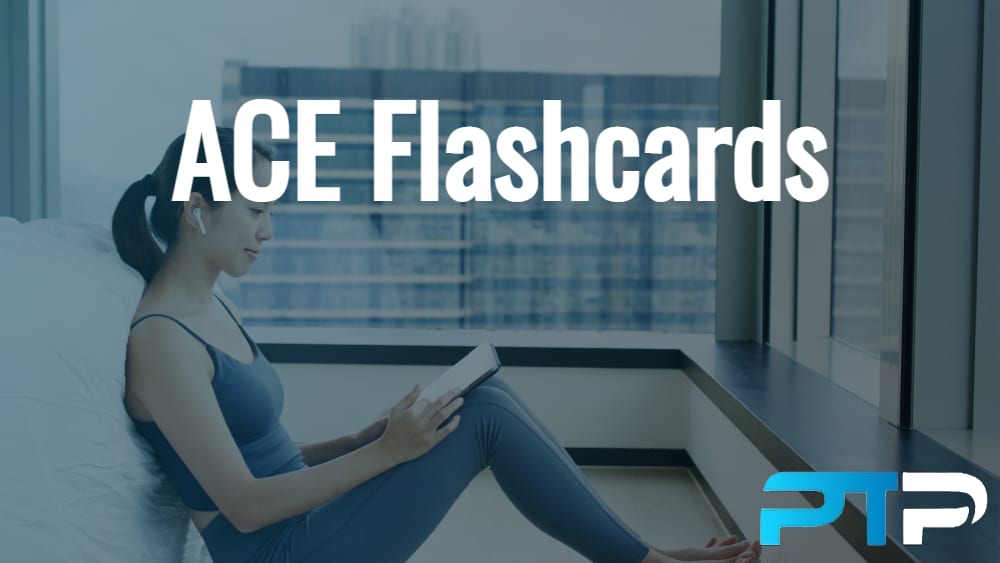 ACE flashcards for ACE exam prep with PT Pioneer brand overlay.