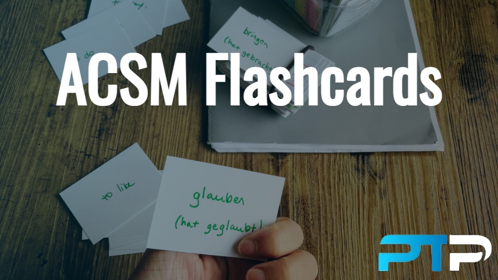 ACSM flashcards with PT Pioneer brand overlay