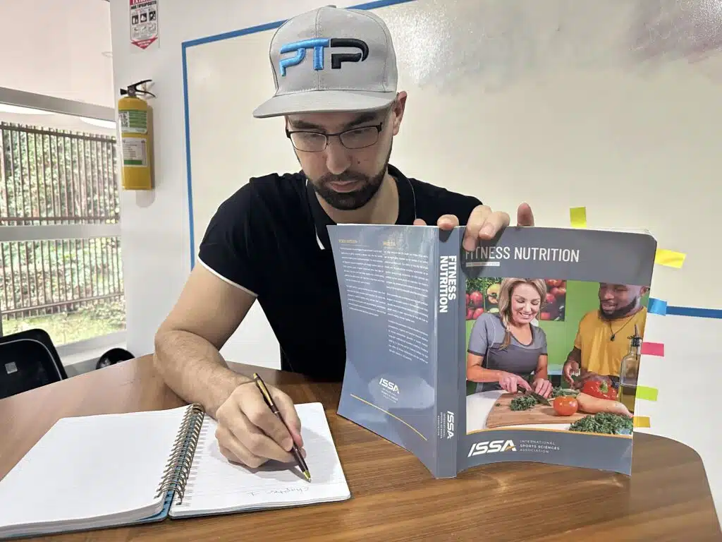 Tyler Read Taking the ISSA Nutirionist exam