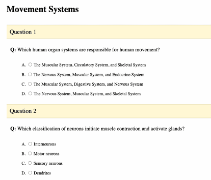 ISSA CPT exam prep quiz movement systems domain