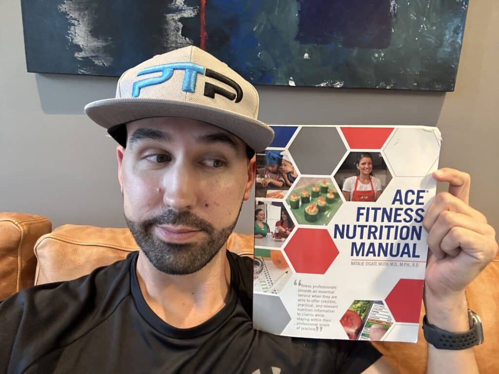 ACE Fitness Nutrition Specialist Program Review - Tyler Read shows the ACE Fitness Nutrition manual