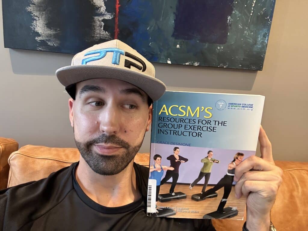 acsm group exercise certification review - tyler read holds the ACSM group exercise instructor textbook