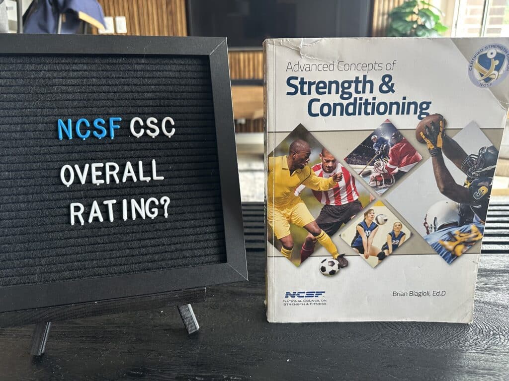 ncsf csc certification overall rating. Textbook for NCSF CSC displayed on table for overall rating