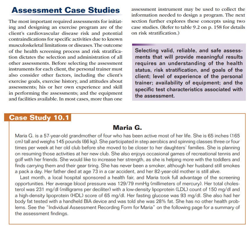 nsca assessment case studies - nsca curriculum example client for intake assessment