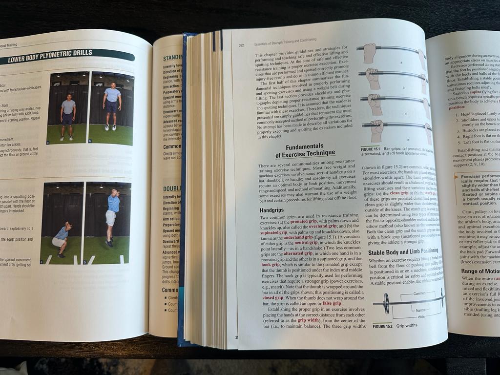 NSCA CPT vs CSCS - textbooks side to side showing exercise technique bar and plyometric