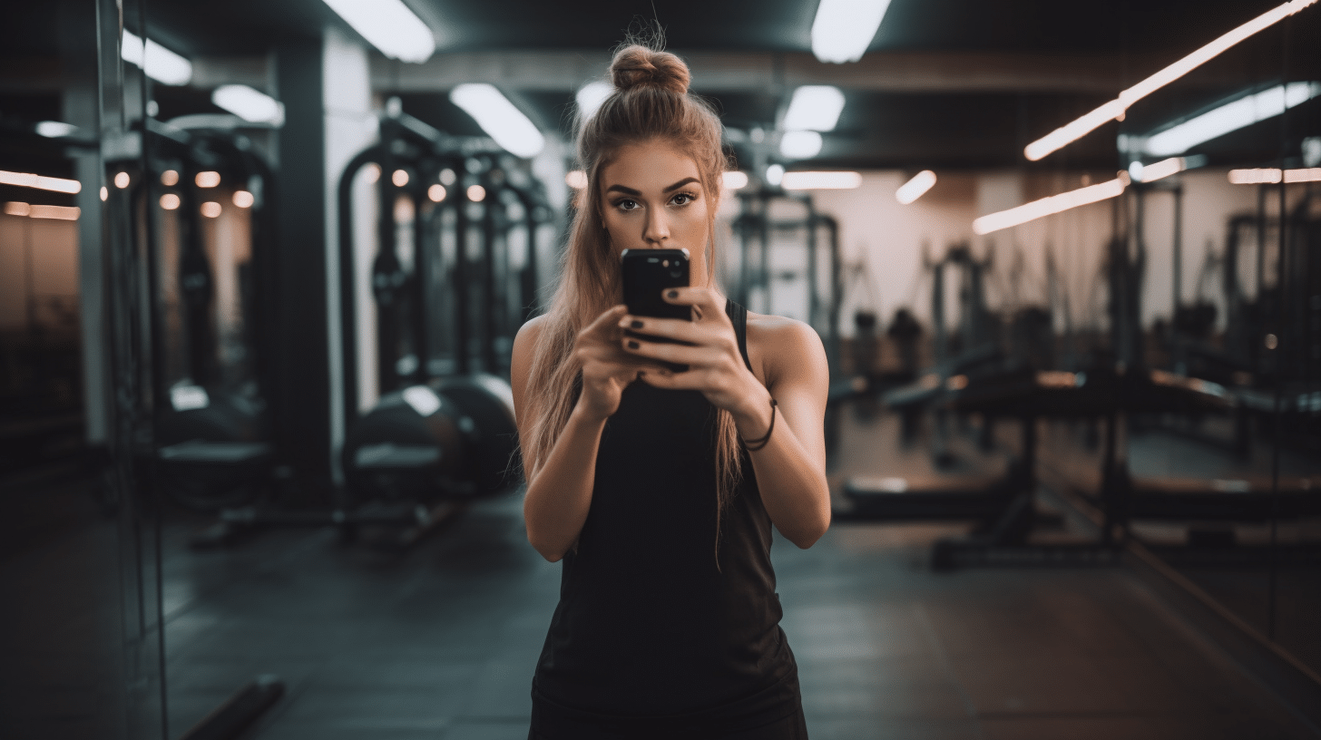 NASM social media influencer certification - fitness influencer with smartphone taking social media photos